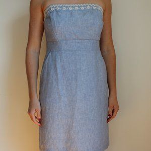 Vineyard Vines Strapless Chambray Dress